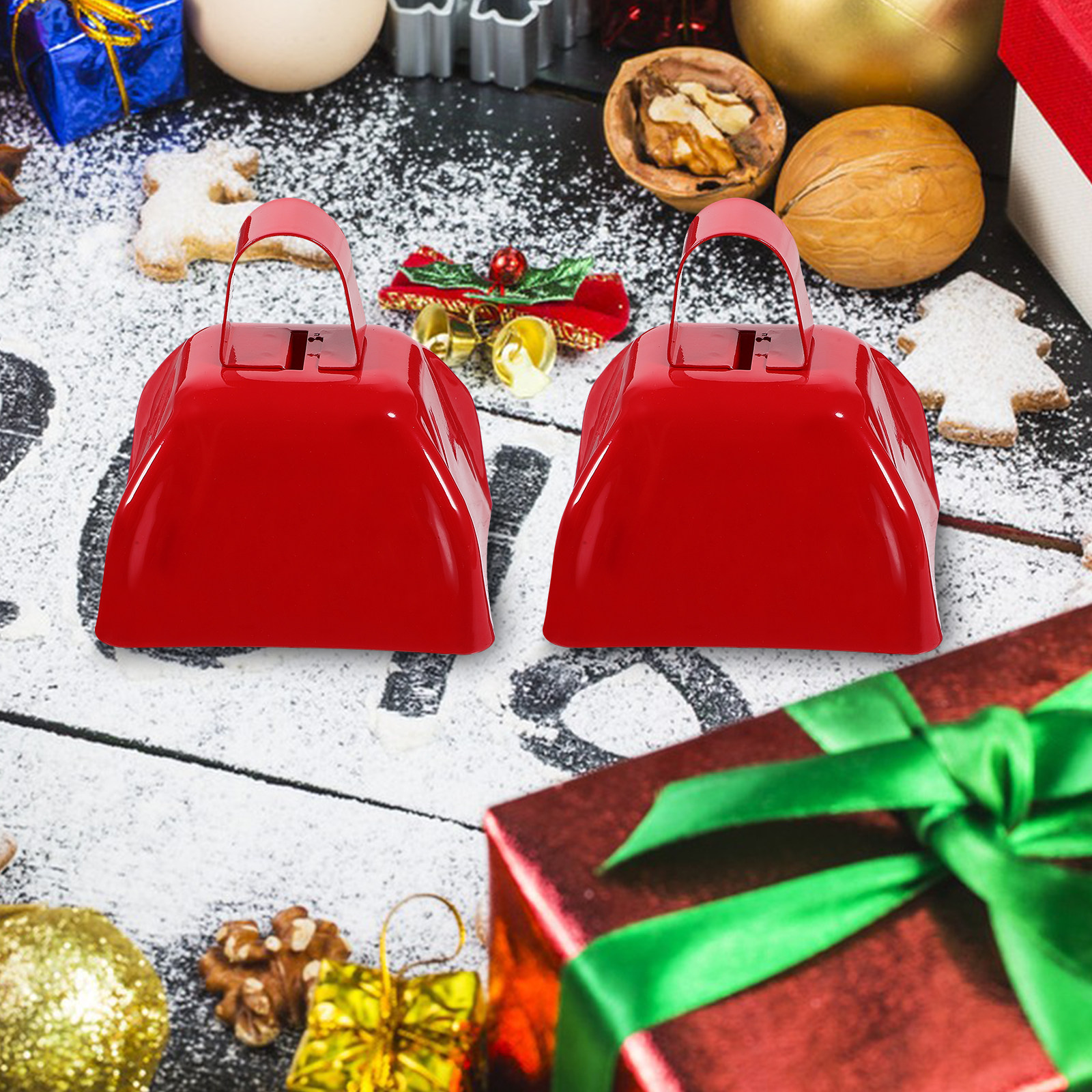 Party Games Graduation - 2Pcs Premium Square Cowbells Metal Construction