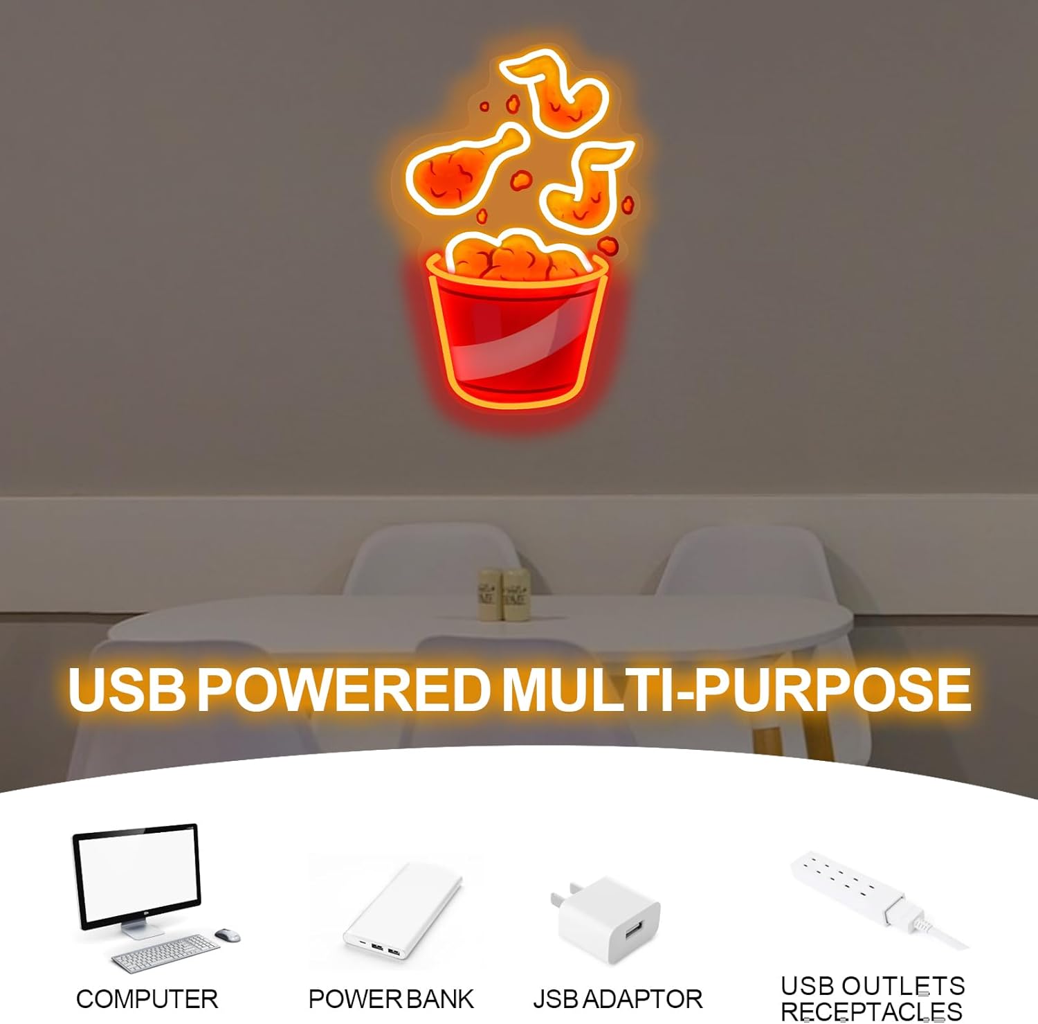 Fried Chicken Neon Sign USB Di – Party Games Shop recenzja i cena