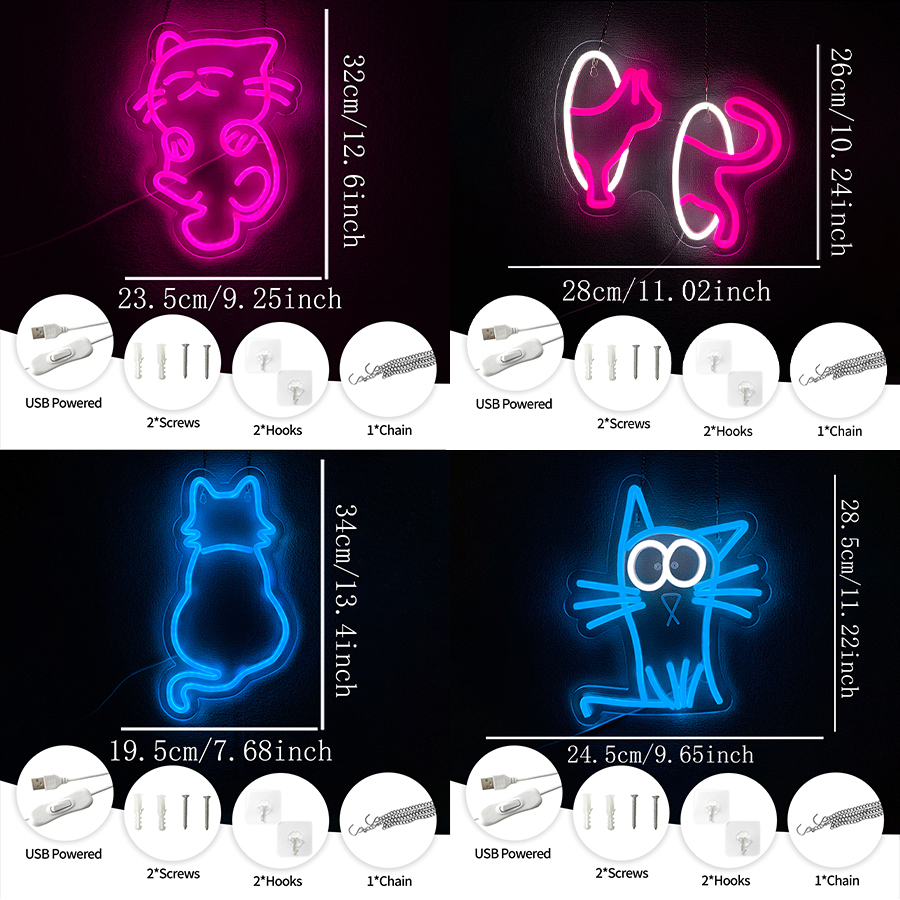 Cat Series Neon Sign For Wall  – Party Games Shop recenzja i cena
