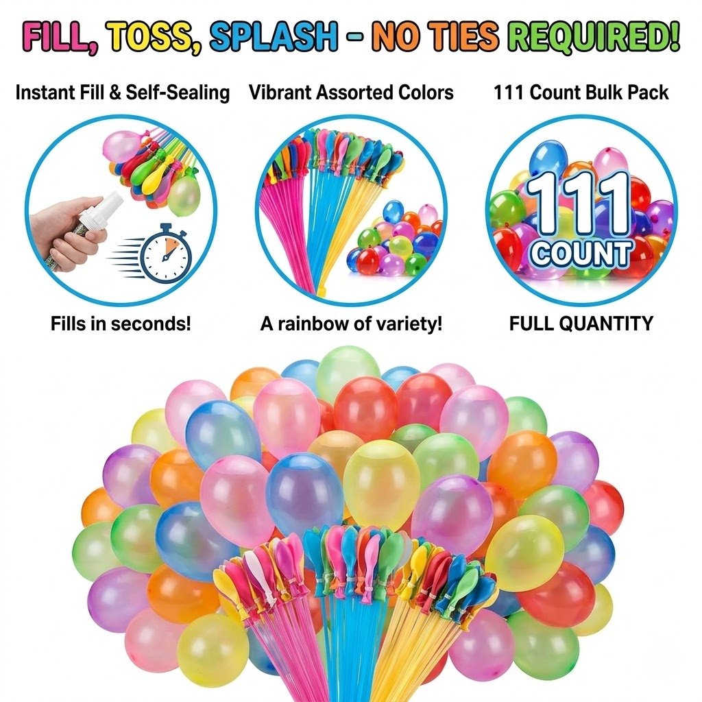 111Pcs Quick Fill Water Balloo – Quick Games Party recenzja i cena